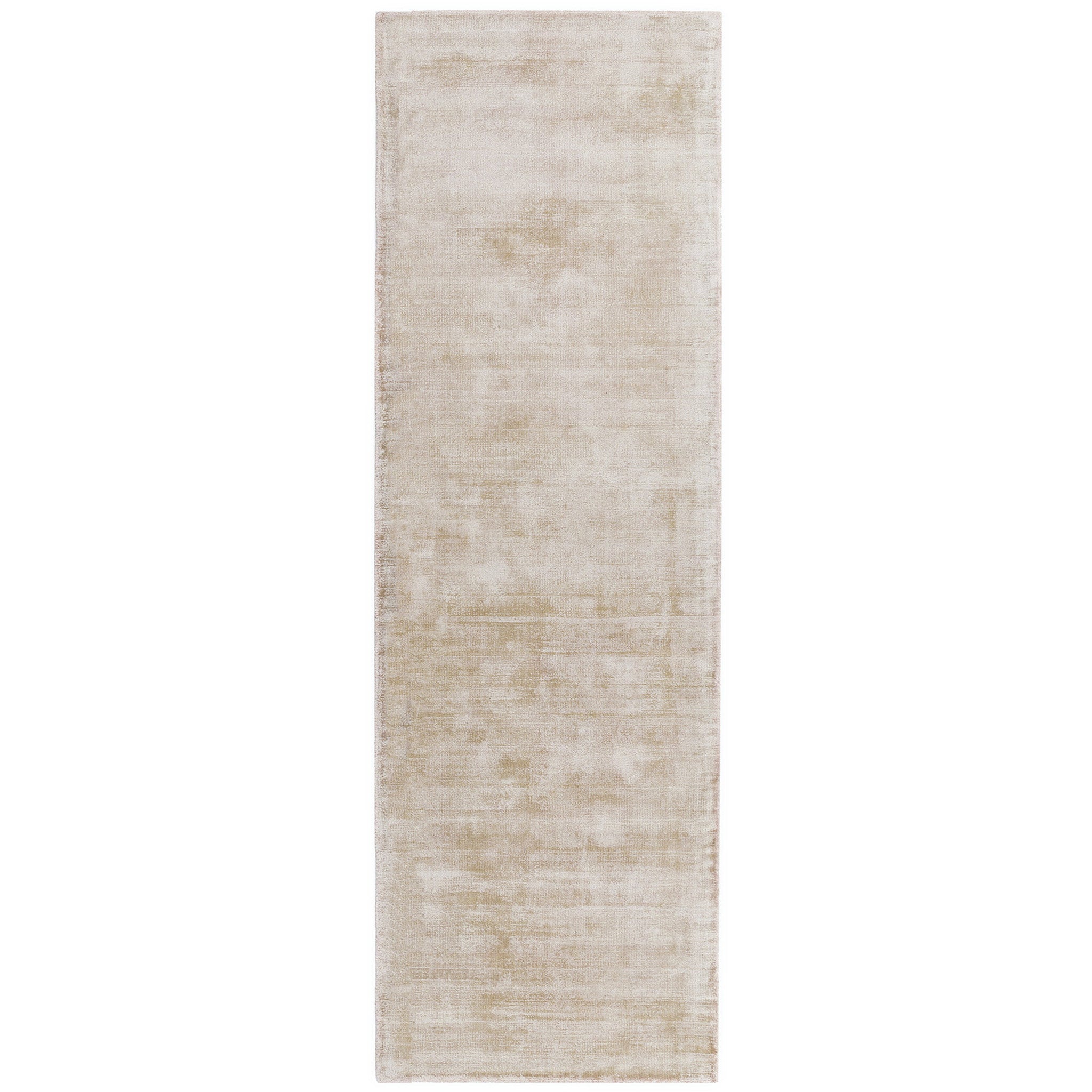 Luxury handwoven viscose rug, in a light putty colour, with a tip sheared finish giving a vintage effect. Size - Runner Pile Height: 7mm Dimensions: 660 x 2400 mm 100% Viscose Hand Woven in India Delivery: 5-7 days